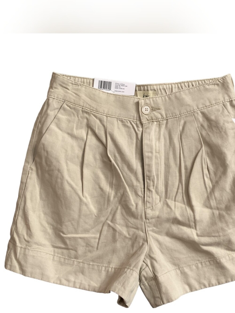 Joie Ladies High Rise Linen Blend Pleated Shorts, JE3364 Sz Medium